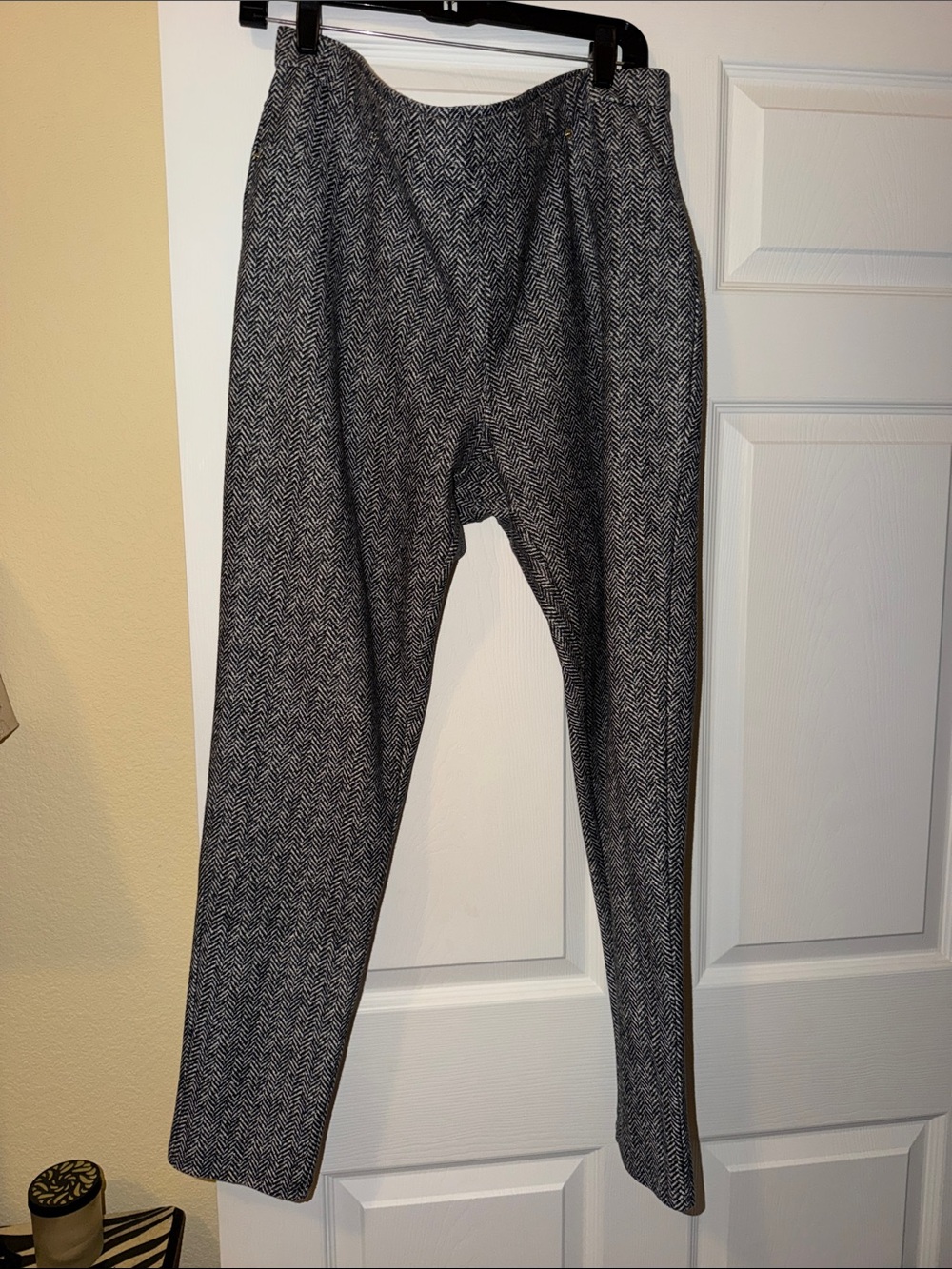 Michael Kors Black and Gray Herringbone Dress Pants